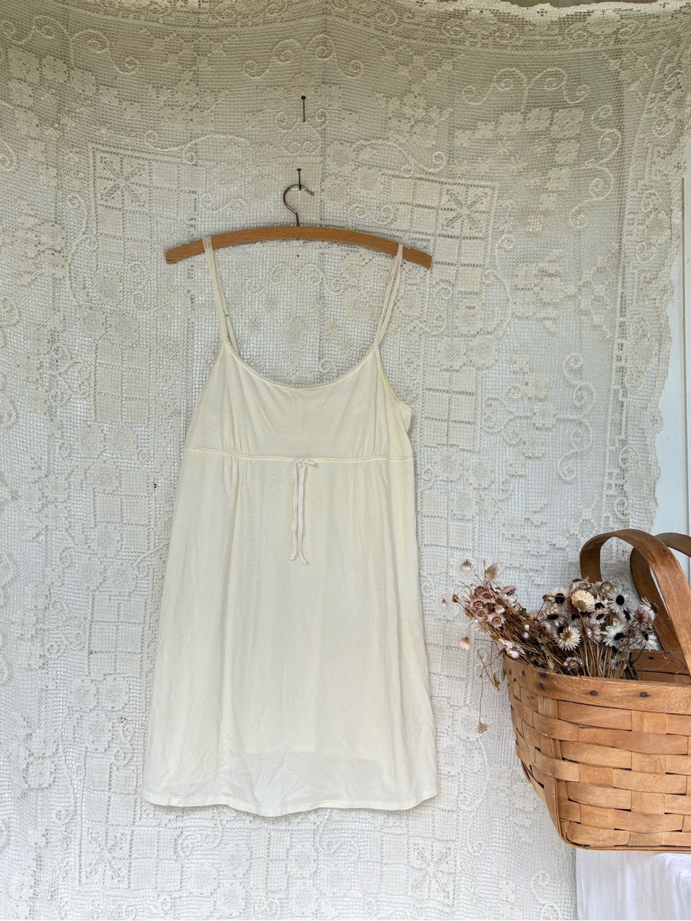 Vintage 90s Light Cream Camisole Victorias Secret Country Small